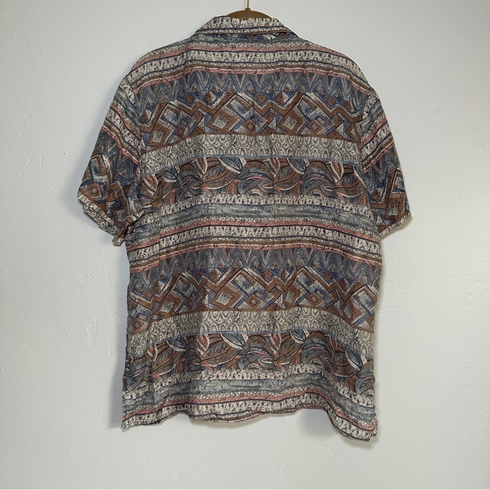 Dress Barn Womens Casual Button Down Shirt - Brown and Gray Pattern - Picture 4 of 4